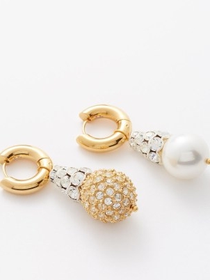TIMELESS PEARLY Mismatched crystal & gold-plated hoop earrings – occasion jewellery with crystals