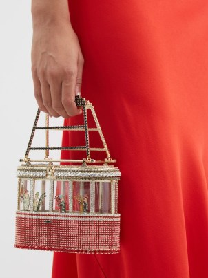 ROSANTICA Monte Bianco crystal-embellished handbag / ski lift minaudières / luxe minaudière covered in multicoloured crystals / luxury evening event handbags / small occasion bags - flipped