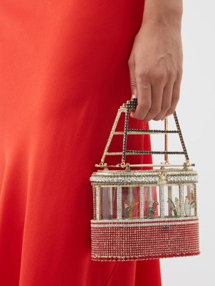 ROSANTICA Monte Bianco crystal-embellished handbag / ski lift minaudières / luxe minaudière covered in multicoloured crystals / luxury evening event handbags / small occasion bags