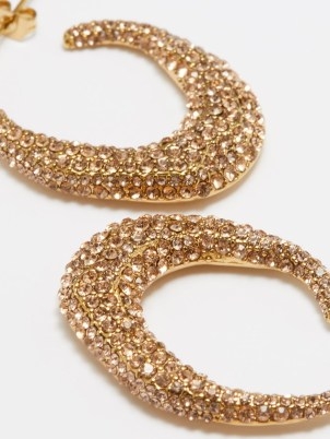 BY ALONA Paris quartz & 18kt gold-plated earrings ~ glamorous front embellished hoops - flipped