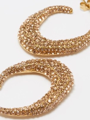 BY ALONA Paris quartz & 18kt gold-plated earrings ~ glamorous front embellished hoops