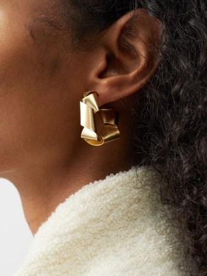 COMPLETEDWORKS Twist recycled 14kt gold-vermeil hoop earrings ~ twisted statement hoops - flipped