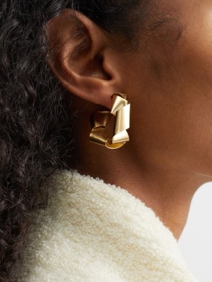 COMPLETEDWORKS Twist recycled 14kt gold-vermeil hoop earrings ~ twisted statement hoops