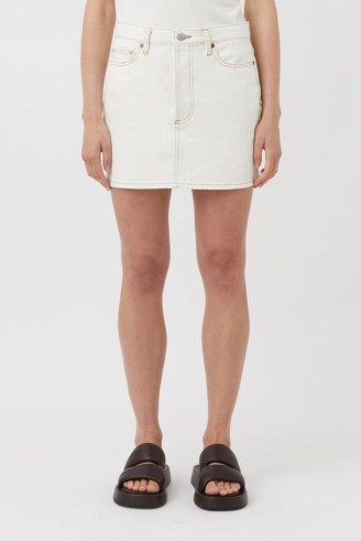 CAMILLA AND MARC Limia Denim Mini Skirt in Salt White | women’s classic casual short length skirts