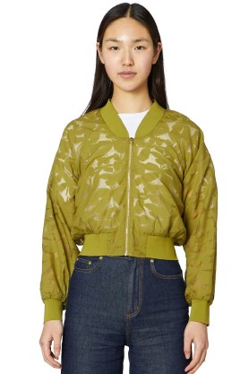 gorman Maeve Bomber Jacket in Olive / women’s casual green zip up jackets / butterfly motif