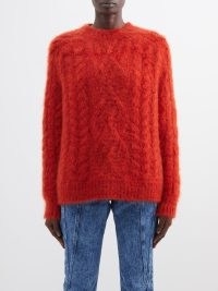ISABEL MARANT Thomas cable-knit mohair-blend sweater in orange