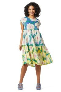 gorman Petal Power Spliced Dress / floral print tiered hem dresses / women’s organic cotton voile fashion