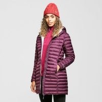 Peter Storm Long Insulated Jacket in Purple ~ women’s hooded front zip winter jackets