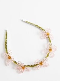 SIMONE ROCHA Beaded floral headband in pinks ~ bead embellished headbands ~ flower themed hair accessories