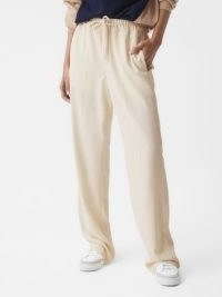 REISS HAILEY WIDE PULL ON TROUSERS CREAM ~ women’s sportwear inspired clothes
