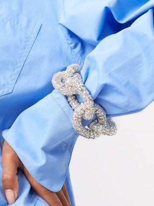 PEARL OCTOPUSS.Y Diamond Tire crystal & silver-plated bracelet | oversized chain link bracelets | women’s chunky jewellery