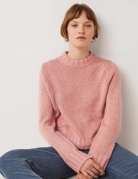 Boden Speckled Fluffy Jumper Pink Frosting ~ women’s lurex thread jumpers ~ womens shimmering metallic fibre sweaters