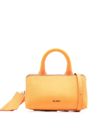 The Attico 24h lizard-embossed effect tote bag in light orange / small triangle shaped bags / asymmetrical crossbody