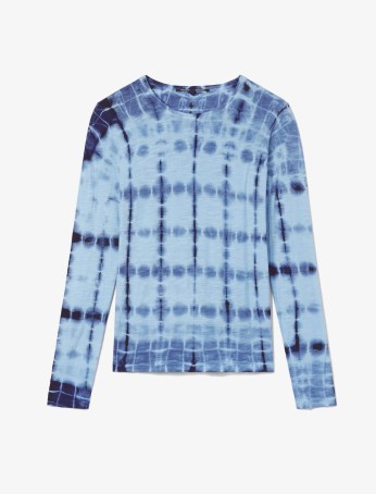 Proenza Schouler Tie Dye T-Shirt Blue Multi / tonal T-shirts / women’s long sleeved jersey tee