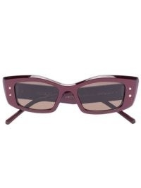 Valentino Eyewear rectangular-frame sunglasses in bordeaux red / women’s vintage style eyewear / womens designer accessories / retro sunnies
