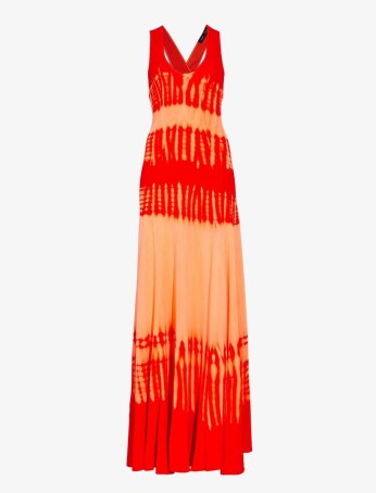 Proenza Schouler Viscose Knit Tie Dye Dress Orange Multi / tank midi dresses - flipped