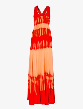 Proenza Schouler Viscose Knit Tie Dye Dress Orange Multi / tank midi dresses
