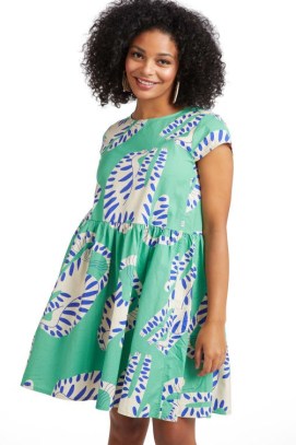 gorman Whats New Beach Dress in Green / women’s organic cotton animal print dresses - flipped