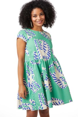 gorman Whats New Beach Dress in Green / women’s organic cotton animal print dresses