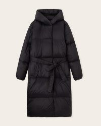 Abercrombie & Fitch A&F Down Air Cloud Long Puffer ~ women’s longline tie waist padded coats ~ womens water-resistant winter midi coat