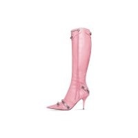 BALENCIAGA CAGOLE 90MM BOOT in PINK ~ luxe stud and buckle detail boots