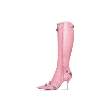 BALENCIAGA CAGOLE 90MM BOOT in PINK ~ luxe stud and buckle detail boots