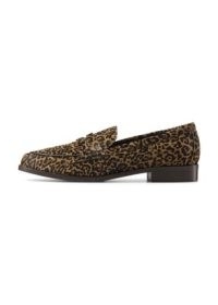 ME and EM Animal Print Loafer in Black/Tan/Brown Italian Leather – women’s leopard printed loafers