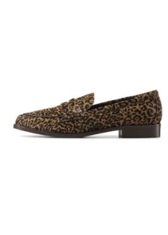 ME and EM Animal Print Loafer in Black/Tan/Brown Italian Leather – women’s leopard printed loafers