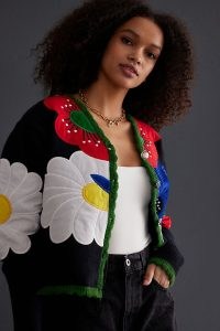 Anthropologie Embroidered Bloom Cardigan – womens bold floral cardigans