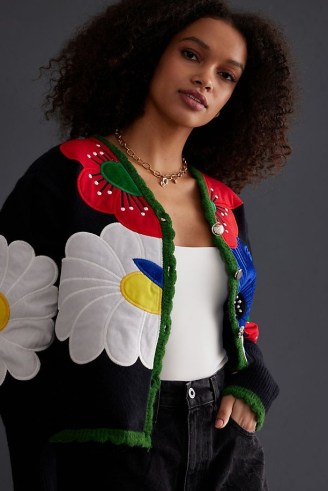 Anthropologie Embroidered Bloom Cardigan – womens bold floral cardigans