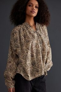 Louizon Adri Blouse – billowy floral print tops – boho style blouses – womens organic cotton fashion