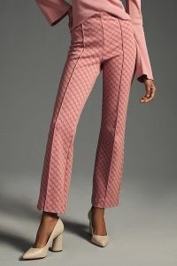 Maeve The Margot Kick-Flare Cropped Trousers in Pink ~ women’s retro inspired fashion