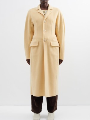 SPORTMAX Evelin coat in beige ~ women’s tailored longline coats ~ luxe outerwear - flipped