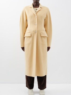 SPORTMAX Evelin coat in beige ~ women’s tailored longline coats ~ luxe outerwear
