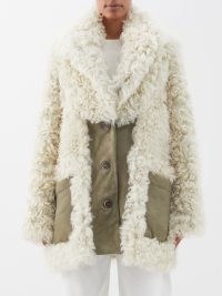 RAEY Inside out shearling car coat ~ women’s luxe curly textured coats