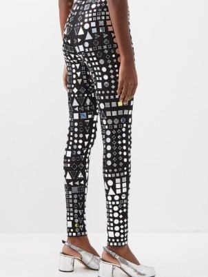 RAEY Disco mirror embellished leggings in black / shimmering mirrored skinnies - flipped