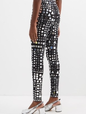 RAEY Disco mirror embellished leggings in black / shimmering mirrored skinnies