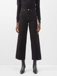 TOTEME High-rise cropped wide-leg jeans in black ~ women’s chic denim fashion ~ crop hem