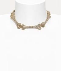 Vivienne Westwood FAUSTINE CHOKER in Gold Tone ~ Cubic zirconia crystal chokers ~ designer statement jewellery with crystals