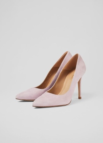 L.K. BENNETT Fern Lilac Suede Pointed Toe Courts ~ occasion court shoes ~ mother of the bride high heel pumps