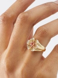 YVONNE LEON Daisy diamond, sapphire & 9kt gold ring ~ luxe floral rings ~ women’s fine jewellery