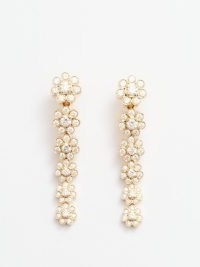 SOPHIE BILLE BRAHE Petite de Fleur diamond & 18kt gold earrings ~ floral drops with diamonds ~ women’s fine jewellery