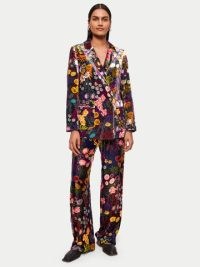 JIGSAW Midnight Garden Silk Velvet Trouser / silky floral trousers / women’s luxe fashion