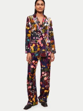 JIGSAW Midnight Garden Silk Velvet Trouser / silky floral trousers / women’s luxe fashion