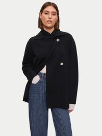 Jigsaw Milano Disc Cardigan in Black | chic contemporary cardigans