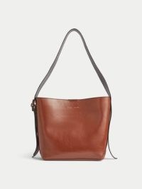 JIGSAW Zoey Buckle Patent Tote in Tan ~ brown leather shoulder bags