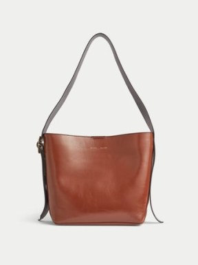 JIGSAW Zoey Buckle Patent Tote in Tan ~ brown leather shoulder bags