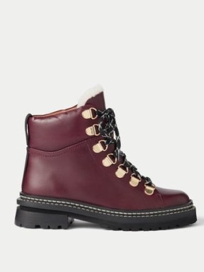 JIGSAW Otley Leather Trek Boot ~ women’s dark red walking boots