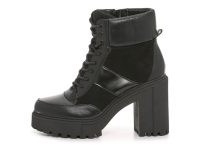 MADDEN GIRL ROGUE BOOTIE in BLACK ~ chunky block heel lace up boots ~ women’s combat style booties