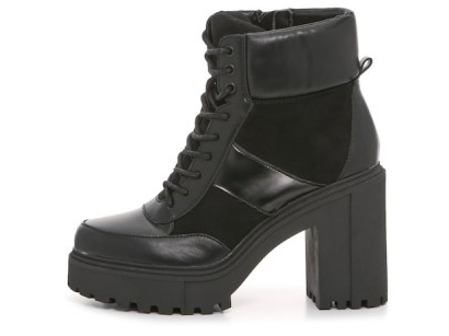 MADDEN GIRL ROGUE BOOTIE in BLACK ~ chunky block heel lace up boots ~ women’s combat style booties